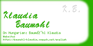 klaudia baumohl business card